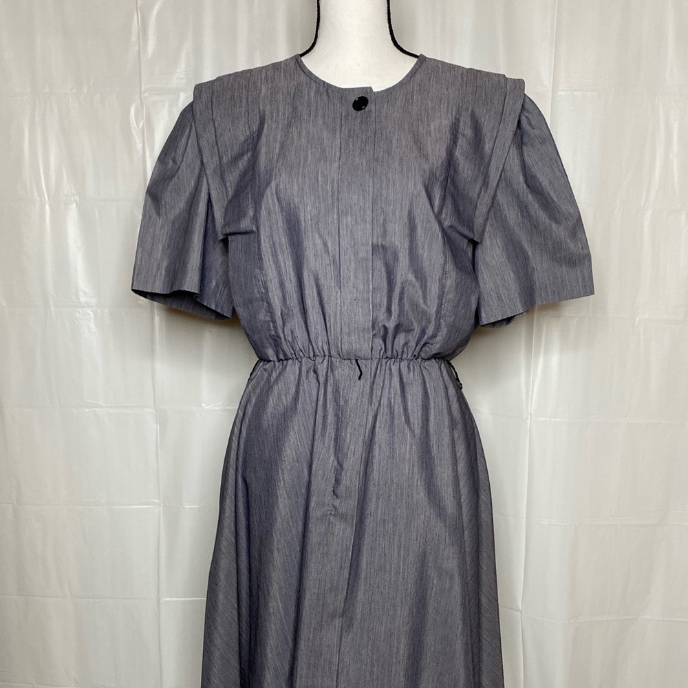 Women's Vintage Rich Lady Dress Gray W/ Pockets